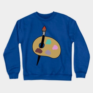 Paint Brush with Paint Palette Crewneck Sweatshirt